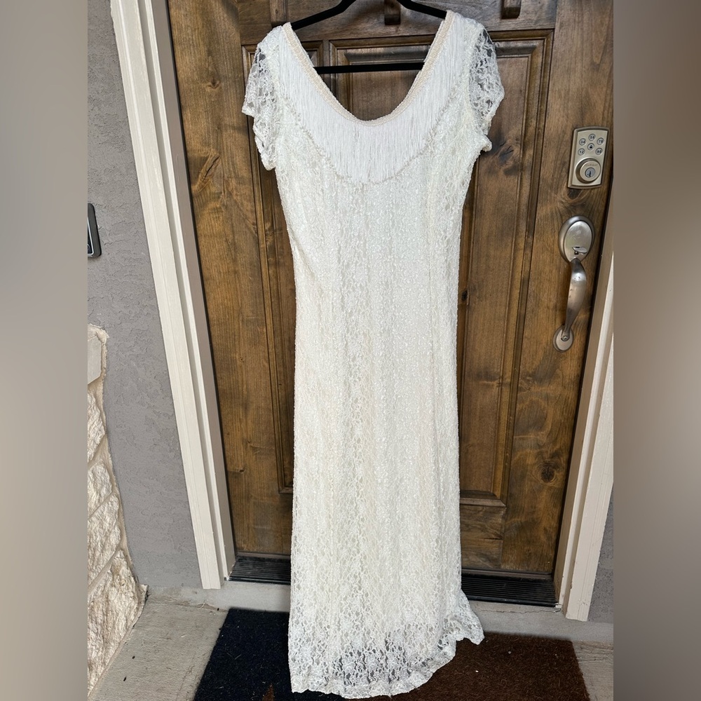 Vintage Panhandle Slim White Wedding Dress